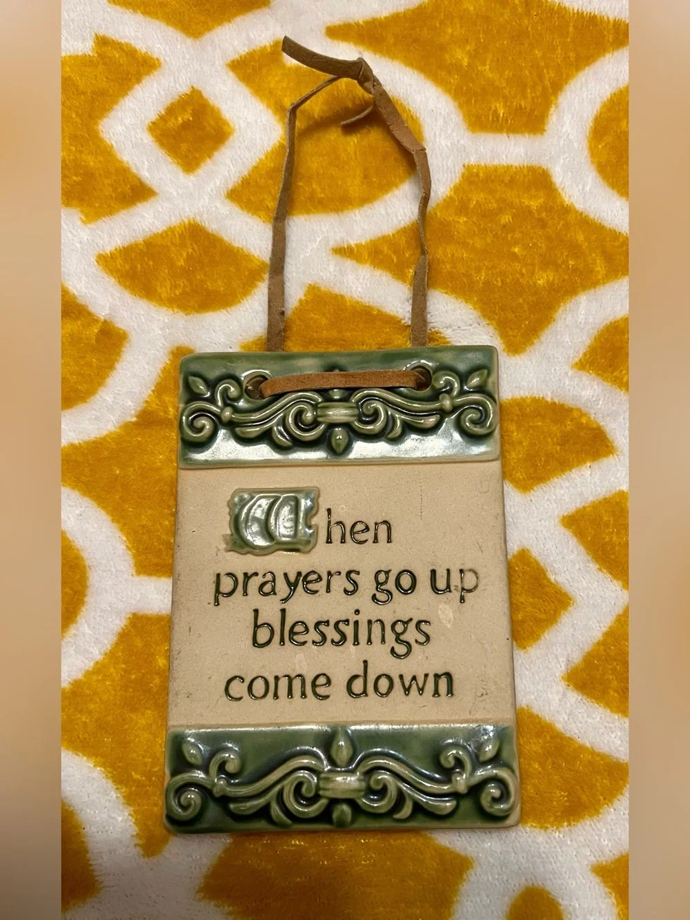 Ceramic Hanging Wall Plaque 